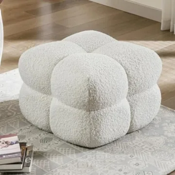Zesthouse Modern Sherpa Ottoman for Living Room Furniture