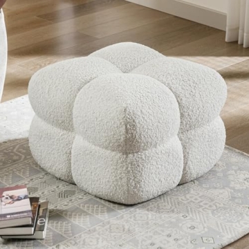 Zesthouse Modern Sherpa Ottoman for Living Room Furniture