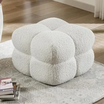 Zesthouse Modern Sherpa Ottoman for Living Room Furniture