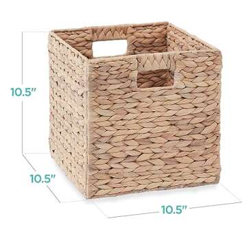Best Choice Products 10.5x10.5in Hyacinth Baskets, Rustic Set Of 5 Multipurpose Collapsible Storage ...