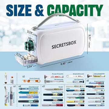 SECRETSBOX Medication Cooler for Travel TSA Approved Medicine Cooler with 36-46℉ Digital Display Portable Mini Refrigerator for Medicine Diabetic Travel Case 1 Battery 20000mAh