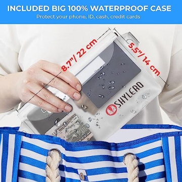 SHYLERO Waterproof Beach Bag Airtight Pouch Magnetic Closure