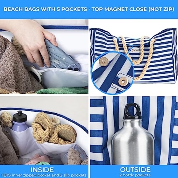 SHYLERO Waterproof Beach Bag Airtight Pouch Magnetic Closure