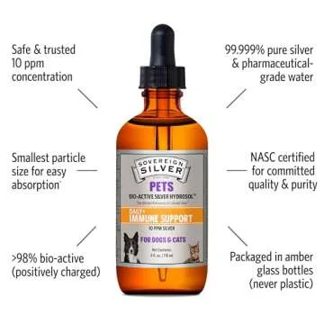 Sovereign Silver Bio-Active Silver Hydrosol for Pets Immune Support, 4 oz.