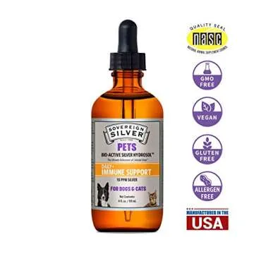 Sovereign Silver Bio-Active Silver Hydrosol for Pets Immune Support, 4 oz.