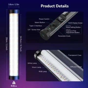 Pixel RGB Handheld Light Wand - Versatile LED Photography Tool