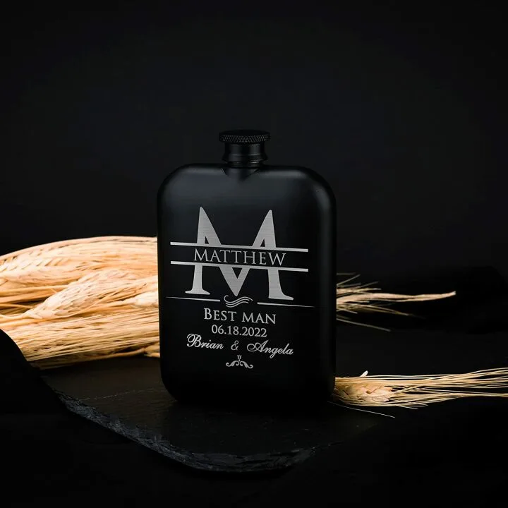 Custom Engraved Groomsmen Gifts Set of 6 Flasks