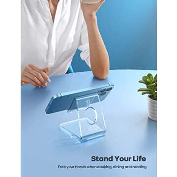 Lamicall Cell Phone Stand, Desk Accessories - Clear Office Cell Phone Holder, Acrylic Phone Stand fo...