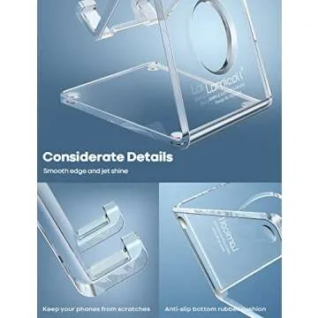 Lamicall Cell Phone Stand, Desk Accessories - Clear Office Cell Phone Holder, Acrylic Phone Stand for Desk, Desktop, Acrylic Office Desk Accessories, Desk Decor, Suitable for iPhone, 4-8'' Phone