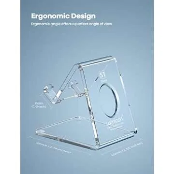 Lamicall Cell Phone Stand, Desk Accessories - Clear Office Cell Phone Holder, Acrylic Phone Stand for Desk, Desktop, Acrylic Office Desk Accessories, Desk Decor, Suitable for iPhone, 4-8'' Phone