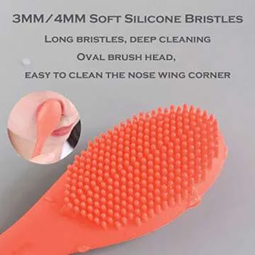 HieerBus Face Mask Brush,Facial Cleansing Brush,Lip Nose Scrubber,Makeup Removel Scrub Masks Applicator Tool for Mud, Clay, Charcoal Mixed Masks Hairless Body Lotion And Body Butter,Easy to Apply and Clean,Less Waste (Grey+Purple)