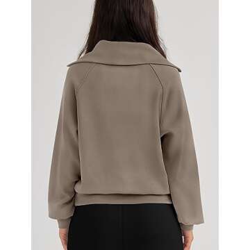 Trendy Queen Womens Oversized Hoodie Half Zip Pullover