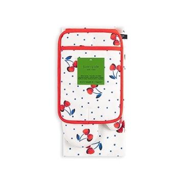 Kate Spade Cherry Dot Kitchen Towels, Oven Mitt & Holder Set