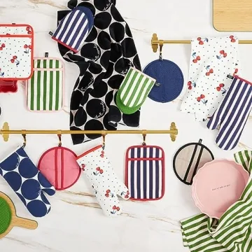Kate Spade Cherry Dot Kitchen Towels, Oven Mitt & Holder Set
