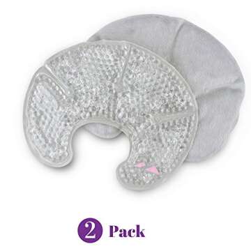 Hot Cold Breast Gel Bead Ice Pack (2 Pack) by FOMI Care | Nursing Pain Relief for Mastitis, Engorgem...