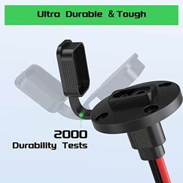 SAE Connector Power Socket Sidewall Port - Weatherproof Quick Connect Adapter