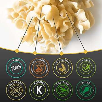 Wonder Noodles, Kosher, Vegan Friendly, Zero- Carb, Zero Calorie Noodles, Ready To Eat Pasta, Fettuccine, 14 Oz Bag [5 Pack]