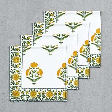 AVRIT Cloth Napkins Set of 4, Washable and Reusable Soft Table Napkins - Premium 19 x 19 Inch Dinner Napkins for Weddings, Cocktail Parties & Every Day Use