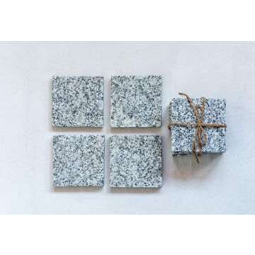 Square Beige Granite Coasters - Perfect for Every Occasion