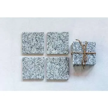 Square Beige Granite Coasters - Perfect for Every Occasion