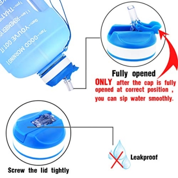 QuiFit Motivational Gallon Water Bottle - BPA Free & Large