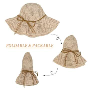 Women Sun Hat with Wide Brim - Floppy Beach Hat