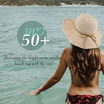 Women Sun Hat with Wide Brim - Floppy Beach Hat