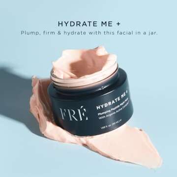 Plumping Peptide Night Mask, HYDRATE ME by Fre Skincare - Overnight Face Mask for Fine Lines & Wrinkles - Facial Skin Care Cream for Hydrating, Moisturizing, Firming, & Smoothing Skin (1.69 Fl Oz)