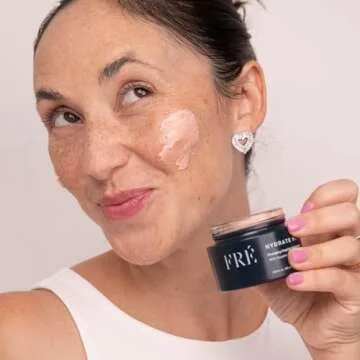 Plumping Peptide Night Mask, HYDRATE ME by Fre Skincare - Overnight Face Mask for Fine Lines & Wrinkles - Facial Skin Care Cream for Hydrating, Moisturizing, Firming, & Smoothing Skin (1.69 Fl Oz)