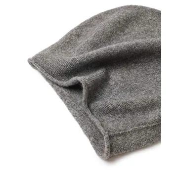 KIKONIO CHEN Women's 100% Cashmere Beanie Hat,Women Gift Beanie Skull Ski Hats (Grey, One Size)