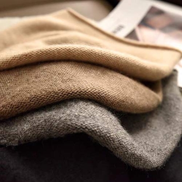 KIKONIO CHEN Women's 100% Cashmere Beanie Hat,Women Gift Beanie Skull Ski Hats (Grey, One Size)