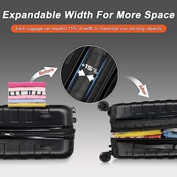 ZenStyle Hardside Expandable Luggage with Spinner Wheels, 21 Inch Carry On Luggage Airline Approved,...