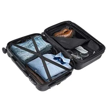 ZenStyle Hardside Expandable Luggage with Spinner Wheels, 21 Inch Carry On Luggage Airline Approved, Lightweight Travel Suitcase with Height Adjustable Handle (Black)