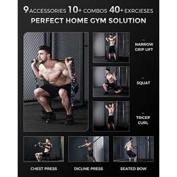 INNSTAR Resistance Bands Bar Exercise Bands Attachment 38" Black Max Load 800lb for Home Gym Workout Full Body Workout Power Lifting Fitness Bar (Portable Gym 3.0- Camo Brown)