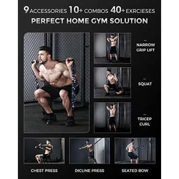 INNSTAR Resistance Bands Bar Exercise Bands Attachment 38" Black Max Load 800lb for Home Gym Workout Full Body Workout Power Lifting Fitness Bar (Portable Gym 3.0- Camo Brown)