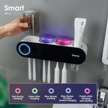 iHave UV Toothbrush Holder & Sanitizer for Bathrooms