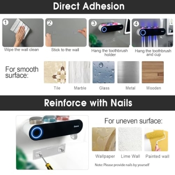 iHave UV Toothbrush Holder & Sanitizer for Bathrooms