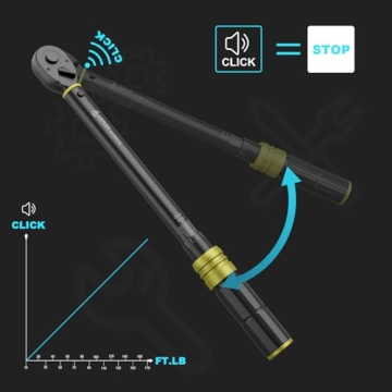ANPUDS Dual-Direction Torque Wrench 10-170 Ft-Lb Quick Release