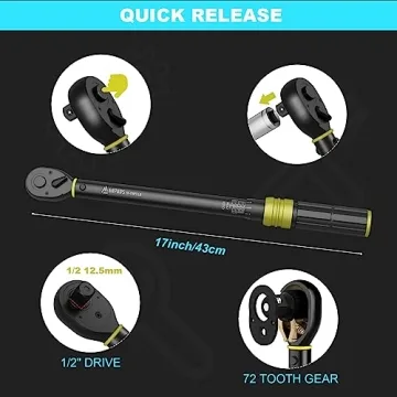 ANPUDS Dual-Direction Torque Wrench 10-170 Ft-Lb Quick Release