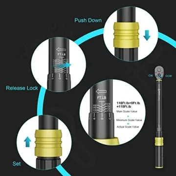 ANPUDS Dual-Direction Torque Wrench 10-170 Ft-Lb Quick Release