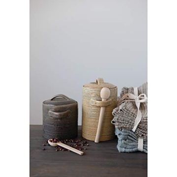 Creative Co-op Mustard Canister & Spoon Set for Kitchen