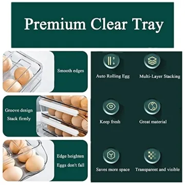 Large Capacity Egg Holder Organizer for Fresh Storage