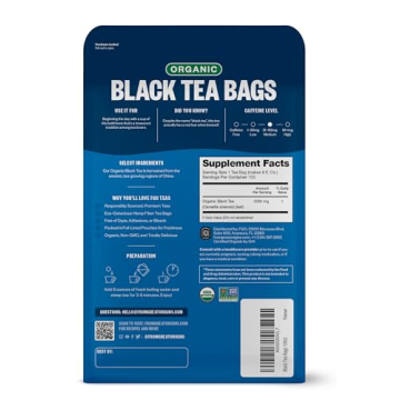 FGO Organic Black Tea | 100 Count Eco-Conscious Bags in Resealable Packaging