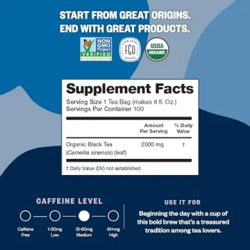 FGO Organic Black Tea - Eco-Conscious, Caffeinated Flavor