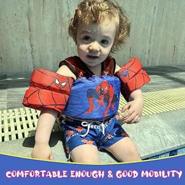 Toddler Floaties Kids Swim Vest for 22-66 Pounds Boys & Girls, Baby Swim Float Vest for Pool with Shoulder Harness Arm Wings, for Kids 2 3 4 5 6 7 Years Old Baby