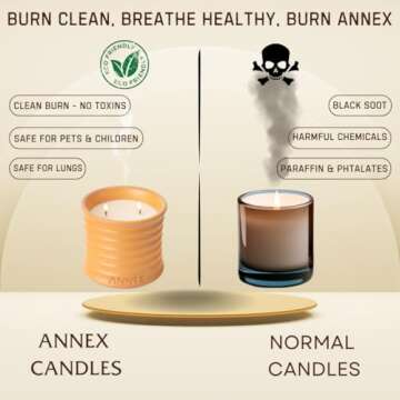 Annex Handmade Ceramic Candles | Orange Blossom – Orange & Mimosa Scented Soy Wax | Non Toxic - 2 Cotton Wick | Large Orange Jar Reusable - Natural Aromatherapy Luxury Candle for Women & Men, Gift