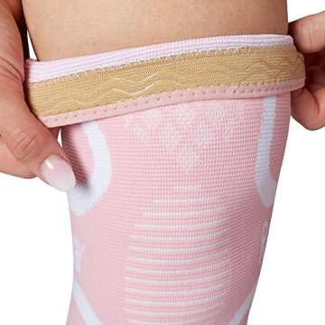 RiptGear Knee Compression Sleeve Women - Knee Support and Compression Knee Brace for Women Working Out For Pain, Running (Small, Pink (1 Pack))