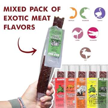 Buffalo Bob's Exotic Jerky Sampler Pack for Adventure Lovers