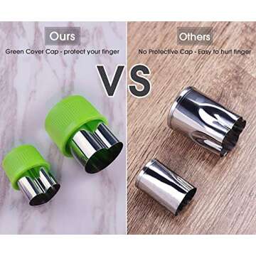 Joyoldelf Cookie Cutters Set, Stainless Steel Fruit and Vegetable Cutter Shapes Cheese Presses Mold ...