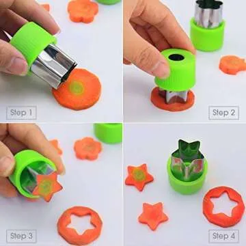 Joyoldelf Cookie Cutters Set, Stainless Steel Fruit and Vegetable Cutter Shapes Cheese Presses Mold with Anti-Slip Protection Handle, for DIY Fun Food & Decoration